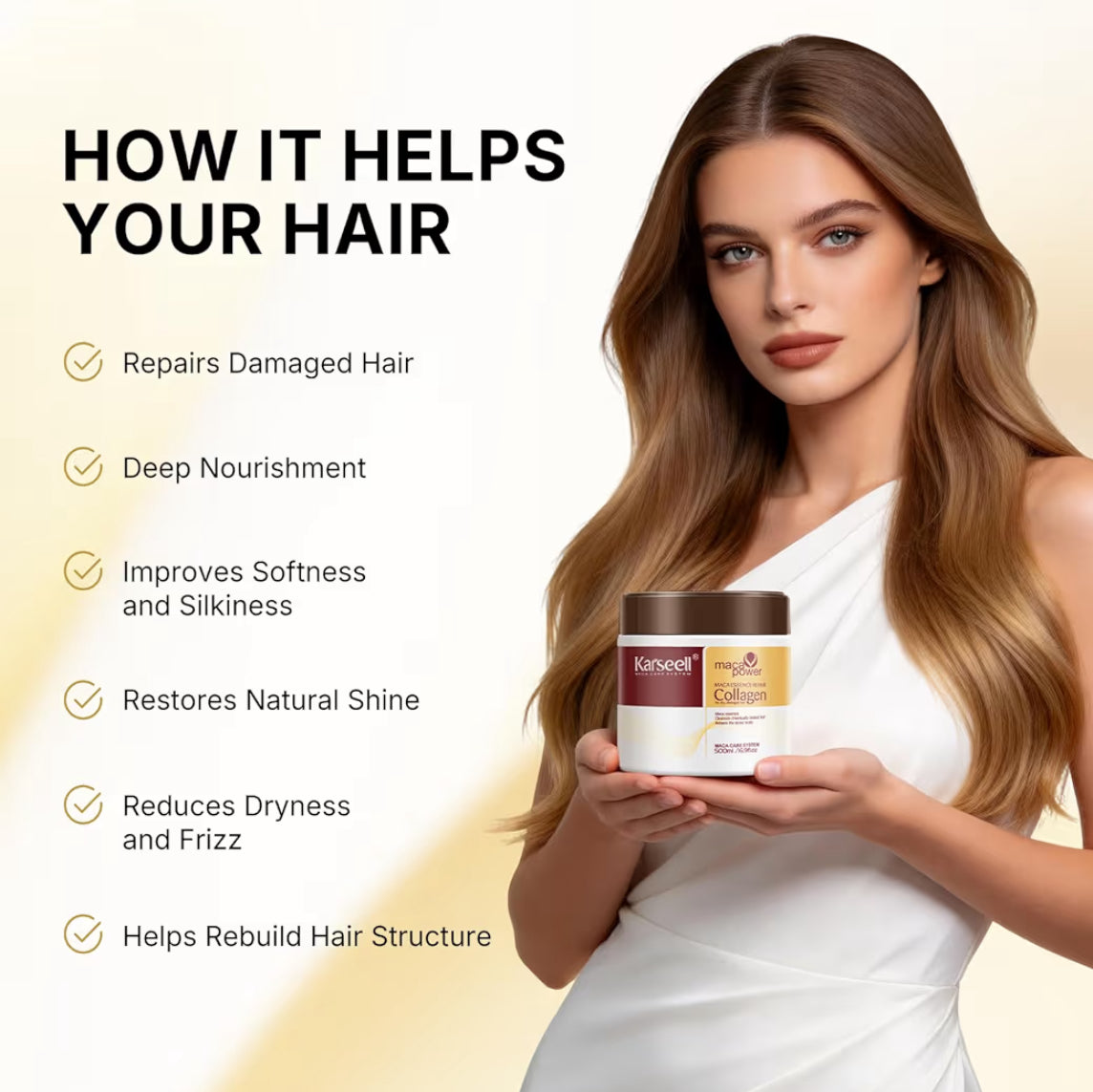 Karseell Maca Power Collagen Hair Mask 500ml - Hair Repair Deep Conditioner